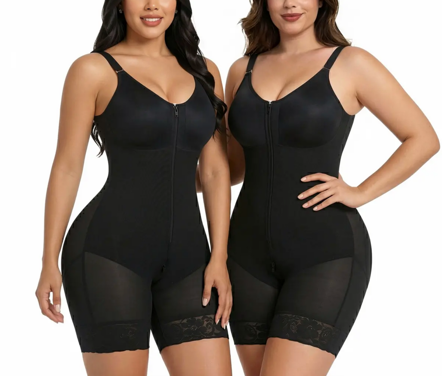 Colombianas shapewear for Women Tummy Control Butt Lifter Shaper with Zipper Crotch detachable shoulder strap