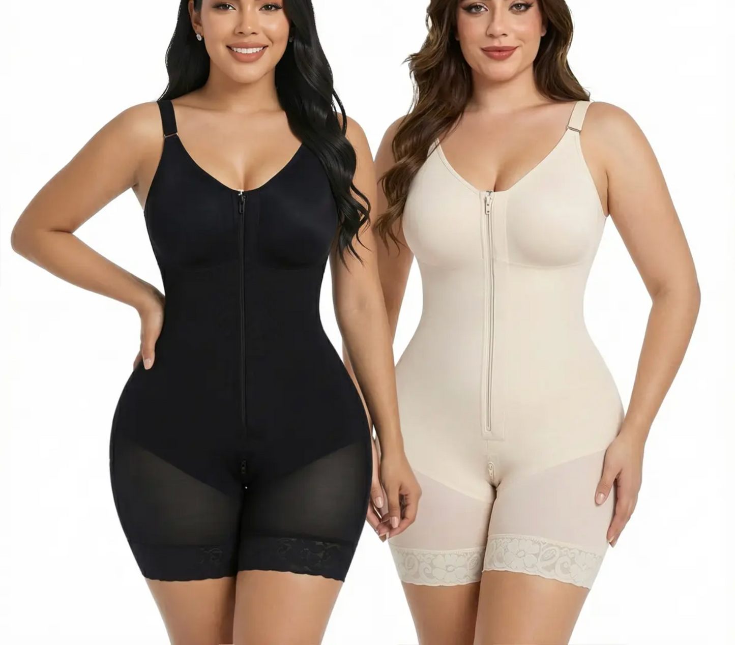 Colombianas shapewear for Women Tummy Control Butt Lifter Shaper with Zipper Crotch detachable shoulder strap