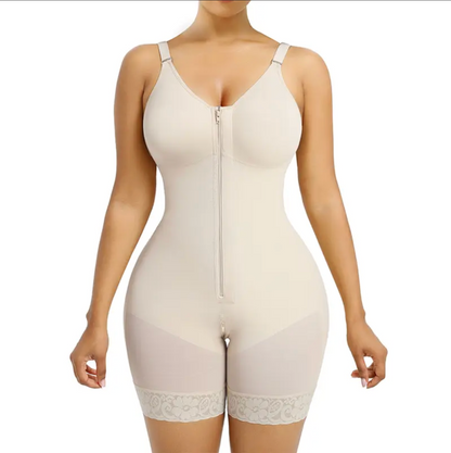 Colombianas shapewear for Women Tummy Control Butt Lifter Shaper with Zipper Crotch detachable shoulder strap