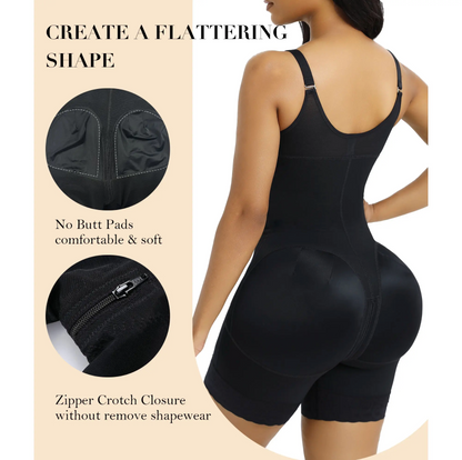 Colombianas shapewear for Women Tummy Control Butt Lifter Shaper with Zipper Crotch detachable shoulder strap