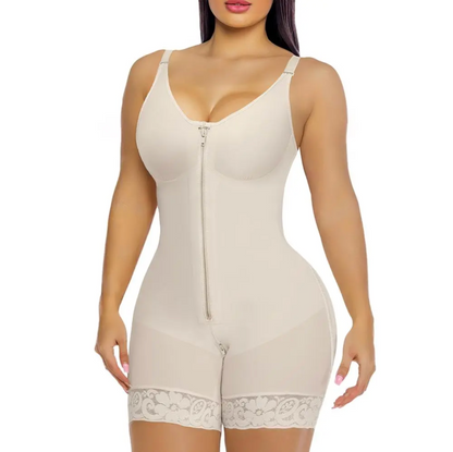 Colombianas shapewear for Women Tummy Control Butt Lifter Shaper with Zipper Crotch detachable shoulder strap