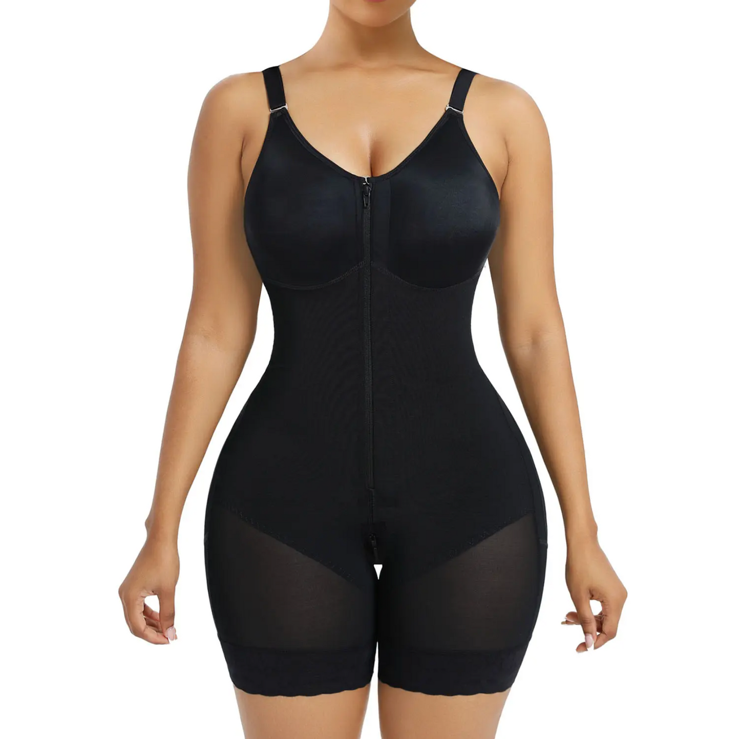 Colombianas shapewear for Women Tummy Control Butt Lifter Shaper with Zipper Crotch detachable shoulder strap